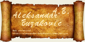 Aleksandar Buzaković vizit kartica